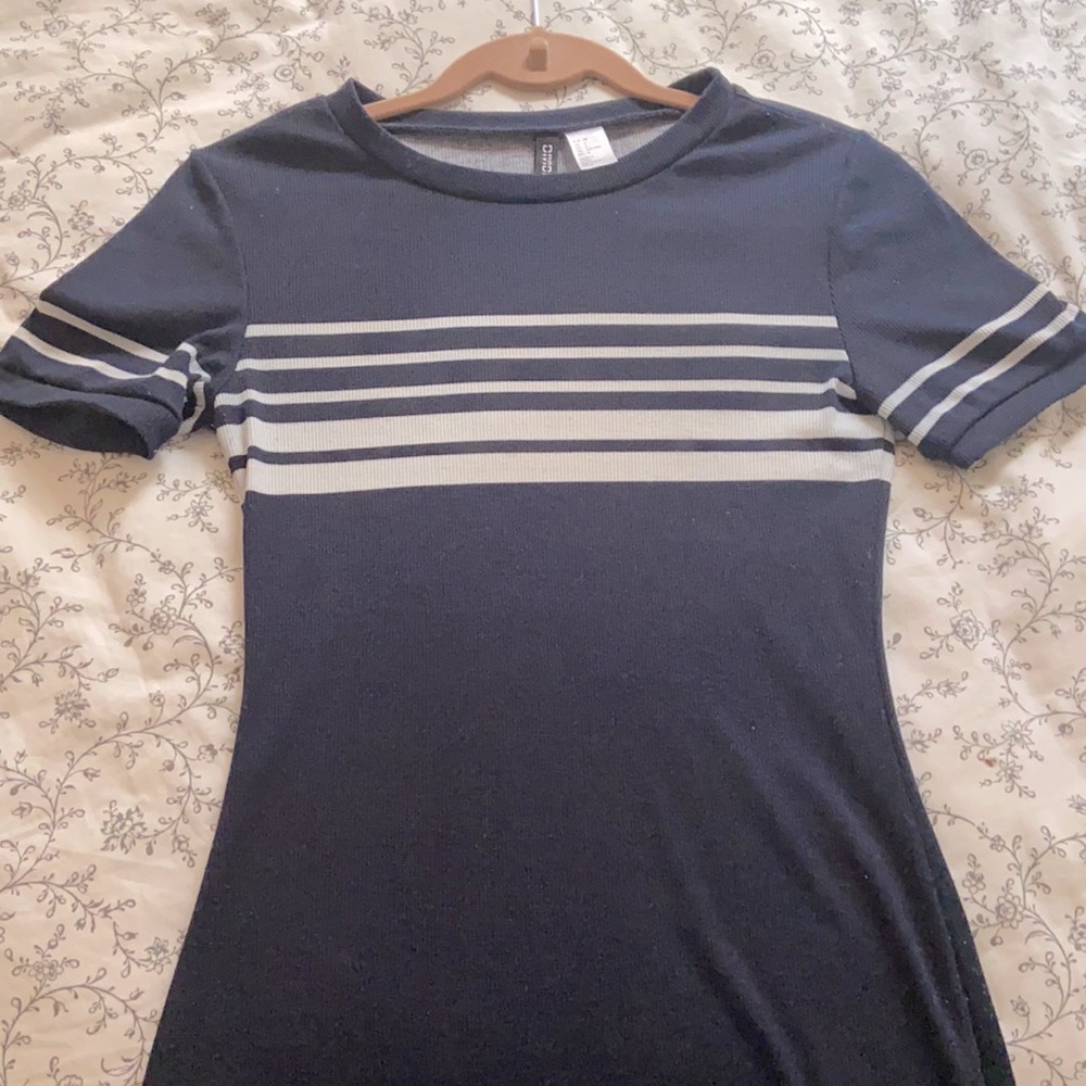 Dark blue body con short dress